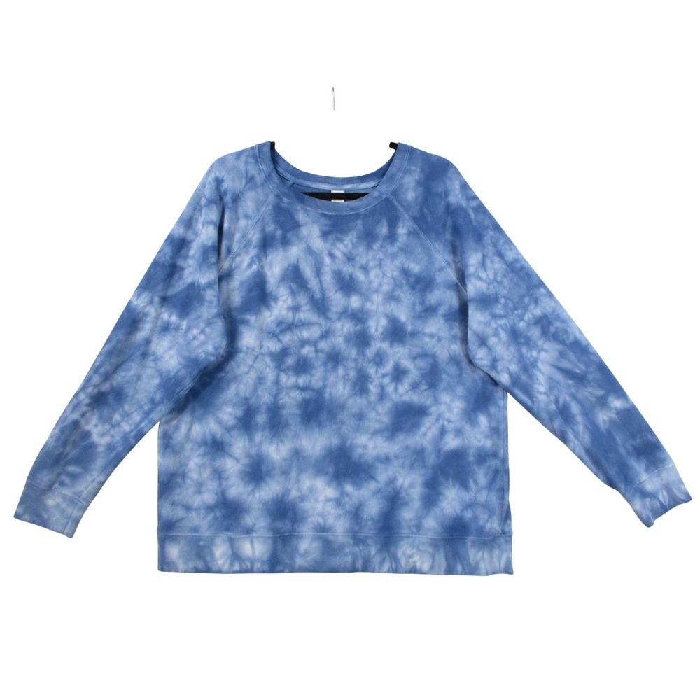 Blue Tie Dye Crewneck Sweatshirt Raglan Sleeve Pullover Women‎ Medium 18335-24